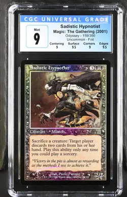 SADISTIC HYPNOTIST Odyssey Foil CGC 9 Q++ MTG [Nostalgium] - Image 1