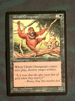 Uktabi Orangutan + Uktabi Kong 115/140 MTG Magic The Gathering Visions Unhinged - Image 2
