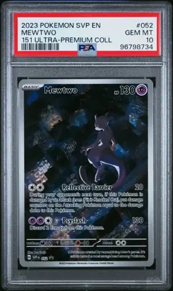 2023 POKEMON SVP EN-SV BLACK STAR PROMO 151 ULTRA-PREM COLL #052 MEWTWO PSA 10 - Image 1
