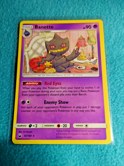 2018 POKEMON CARD BANETTE 65/168 SUN & MOON CELESTIAL STORM NEAR MINT - Image 1