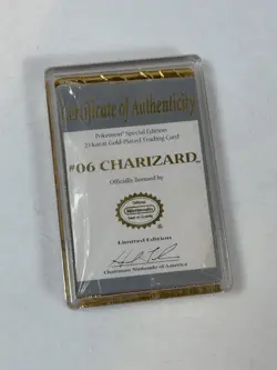 23K Gold Plated CHARIZARD Trading Card w/Pokeball - 1999 Burger King Pokemon - Image 3