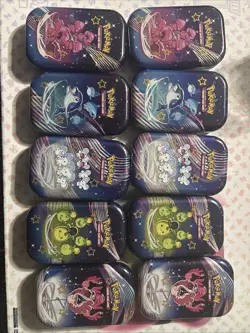 Pokemon TCG Paldean Fates Empty Mini Tins- Set Of 10 - Image 1