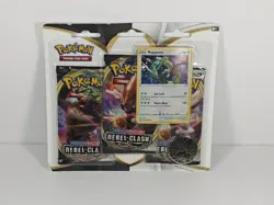 Pokemon TCG Sword Shield Rebel Clash 3 Booster Pack Blister Rayquaza Promo - Image 1