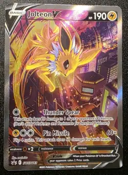 2021 Pokemon SWSH183 Jolteon V Black Star Promo Holo M10 - Image 1