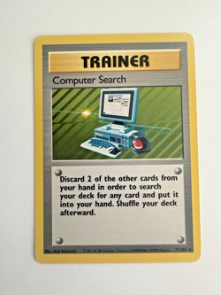Pokemon TCG Computer Search Trainer 71/102 Base Set NM - Image 1