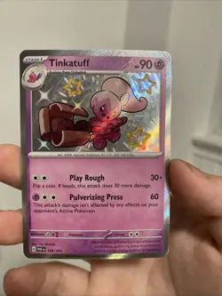 Tinkatuff 166/091 Paldean Fates Shiny Holo Rare Pokemon TCG - NM - Image 1