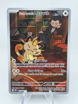 Team Rocket's Meowth 203/182 Sv10: Destined Rivals Holo Pokemon - Image 1