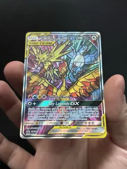 Moltres Zapdos Articuno GX Tag Team SM210 Pokemon Stained Glass Birds - Image 3