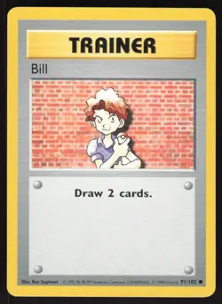 Pokemon TCG Base Set (Shadowless) #091/102 Bill LP - Image 1