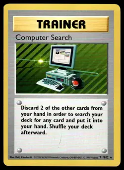 Pokemon TCG Base Set (Shadowless) #108/132 Computer Search (Research) LP - Image 1