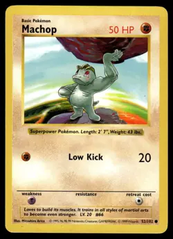 Pokemon TCG Base Set (Shadowless) #052/102 Machop LP - Image 1