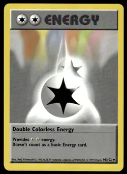 Pokemon TCG Base Set (Shadowless) #096/102 Double Colorless Energy LP - Image 1