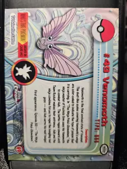 2000 Topps Chrome Pokemon T.V. Venomoth Holo #49 - NM - Image 2