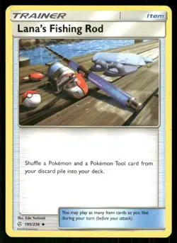 2019 Sun & Moon - Cosmic Eclipse Lana’s Fishing Rod Uncommon #195 - Image 1