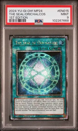 2024 YU-GI-OH! MP24-25TH ANV TIN: DUELING MIRRORS THE SEAL OF ORICHALCOS PSA 9 - Image 1