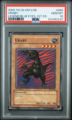 2002 YU-GI-OH! LOB-LEGEND OF BLUE EYES WHITE DRAGON 1ST ED #069 URABY PSA 10 - Image 1