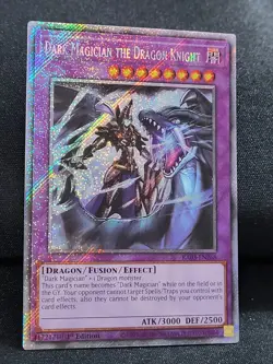 YuGiOh Dark Magician the Dragon Knight RA03-EN268 Platinum Secret Rare 1st Ed NM - Image 2