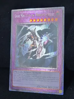 YuGiOh Dark Magician the Dragon Knight RA03-EN268 Platinum Secret Rare 1st Ed NM - Image 3