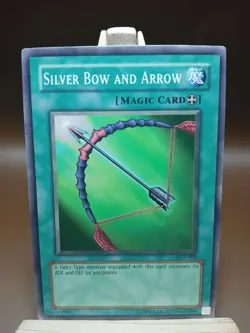 HP Yu-Gi-Oh Silver Bow And Arrow LOB-091 Unlimited Regular Common Card 1996 - Image 1