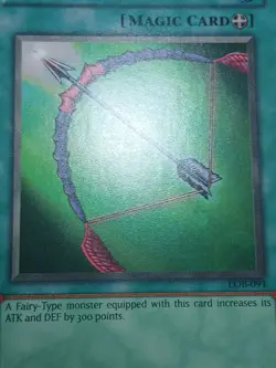 HP Yu-Gi-Oh Silver Bow And Arrow LOB-091 Unlimited Regular Common Card 1996 - Image 2