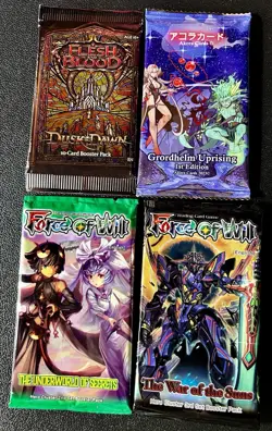 Anime Trading Card Pack Lot - Force Of Will - Flesh & Blood - Grordhelm Uprising - Image 1