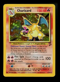 #5 Charizard 4/130 Base Set 2 2000 Holo Rare WOTC Pokemon Card TCG - Image 1
