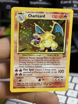 #5 Charizard 4/130 Base Set 2 2000 Holo Rare WOTC Pokemon Card TCG - Image 3