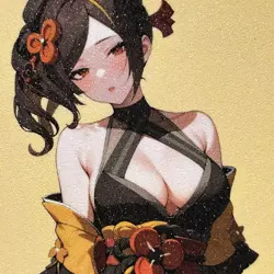 Genshin Impact Chiori Sexy Anime Waifu Girl Lewd Doujin Goddess Glitter Art Card - Image 3
