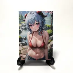Genshin Impact Ganyu Sexy Bikini Top Anime Waifu Girl Goddess Glitter Art Card - Image 2