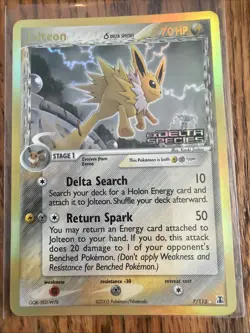 Pokemon TCG Jolteon EX Delta Species 7/113 Reverse Holo Rare Card Stamped LP/NM - Image 1