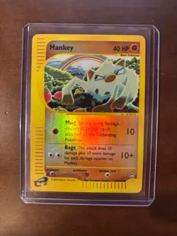 Pokemon Card Mankey 92/147 Reverse Holo Foil Aquapolis LP - Image 1