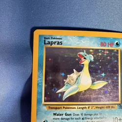 Pokemon TCG Lapras Holo Rare Card 10/62 Fossil 1999 Vintage - Image 2