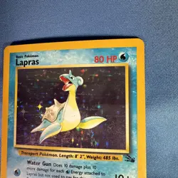 Pokemon TCG Lapras Holo Rare Card 10/62 Fossil 1999 Vintage - Image 3