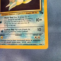 Pokemon TCG Lapras Holo Rare Card 10/62 Fossil 1999 Vintage - Image 4