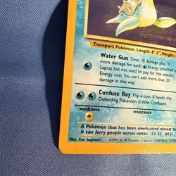 Pokemon TCG Lapras Holo Rare Card 10/62 Fossil 1999 Vintage - Image 5