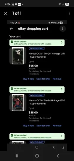 17 Naruto CCG Card Lot Reserved See Pictures - Image 1