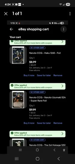 17 Naruto CCG Card Lot Reserved See Pictures - Image 2