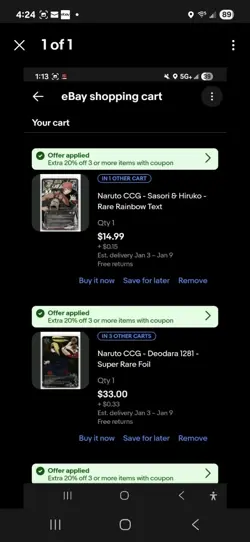 17 Naruto CCG Card Lot Reserved See Pictures - Image 3
