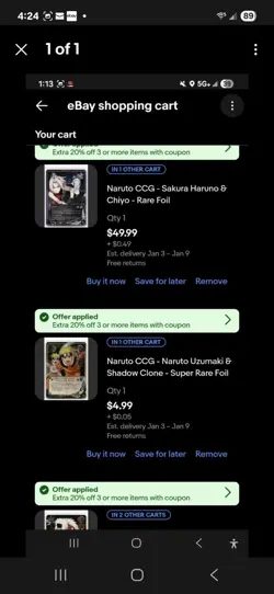 17 Naruto CCG Card Lot Reserved See Pictures - Image 5