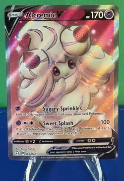 Alcremie v Full Art Ultra Rare Pokemon TCG Card Shining Fates 064/072 - NM - Image 1