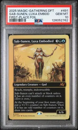 2025 MTG AETHERDRIFT FIRST-PLACE FOIL #0491 SAB-SUNEN, LUXA EMBODIED PSA 10 - Image 1