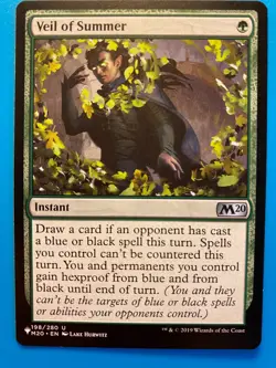 MTG 1x Veil of Summer 198 The List - Core Set 2020 M20 Magic the Gathering x1 NM - Image 1