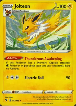Jolteon - (Cosmos Holo) 047/185 Promo Vivid Voltage Pokemon Card NM - Image 1