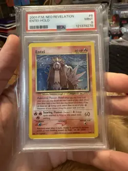 Pokemon Entei Holo 2001 Neo Revelation Unlimited #6 PSA 9 Mint - Image 1