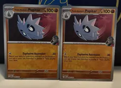 (Set Of 2) Pokemon Destined Rivals Reverse Holo Team Rocket's Pupitar (095/182) - Image 1