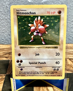 HITMONCHAN [SHADOWLESS] | Pokemon Base Set 7/102 | Rare Holo | MINT - Image 1