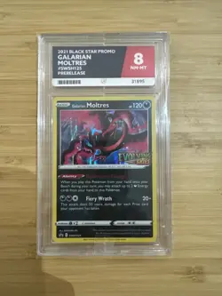 Galarian Moltres SWSH125 Pokemon Evolving Skies Prerelease Promo - Graded 8 - Image 1