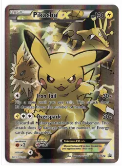 2016 Pokemon XY Black Star Pikachu ex Full Art Promo Red & Blue #XY124 NM - Image 1