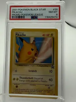 2001 Pokemon Black Star Pikachu Promo #26 PSA 8 - Image 1