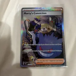 Pokemon Morty's Conviction Full Art Holo Ultra Rare Trainer SV05 211/162 - Image 5